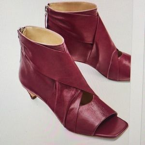 ZARA NWT Leather Ankle boot, open toe size 6.5